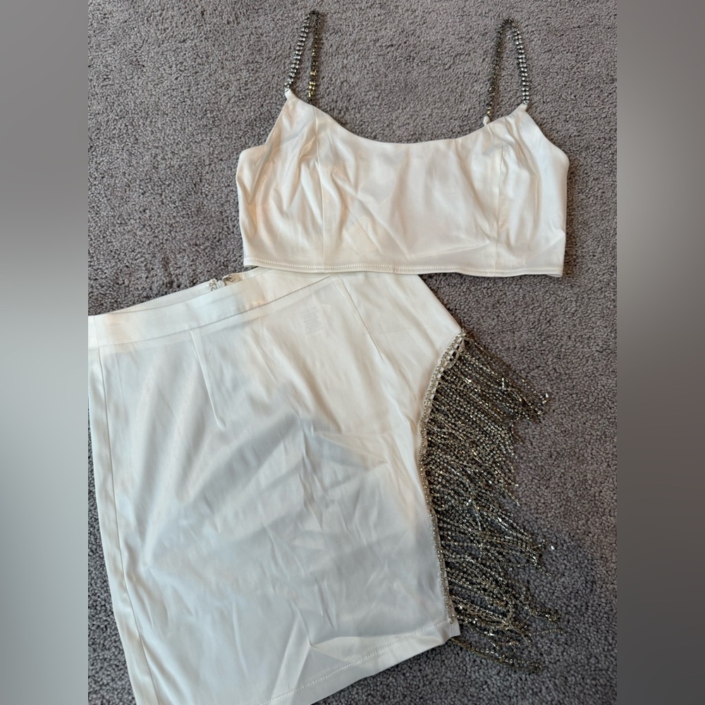 Rhinestone satin set - Picture 2 of 4